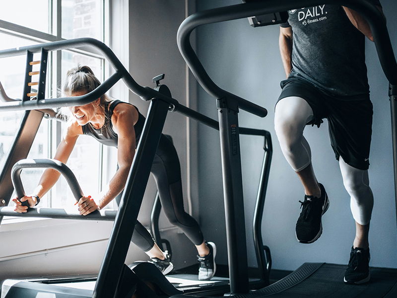Couple working out